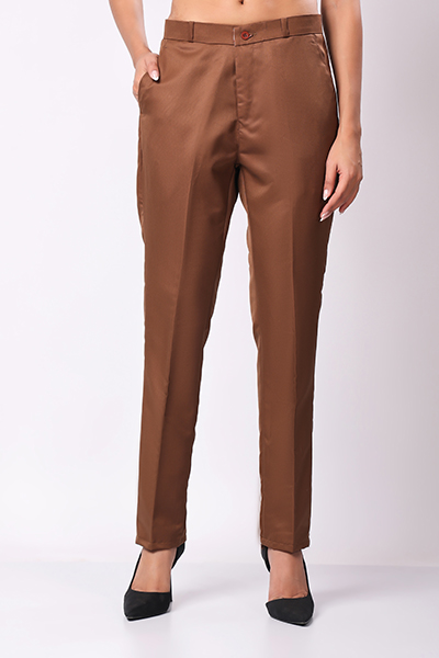 WOMENS BROWN FORMAL PANT
